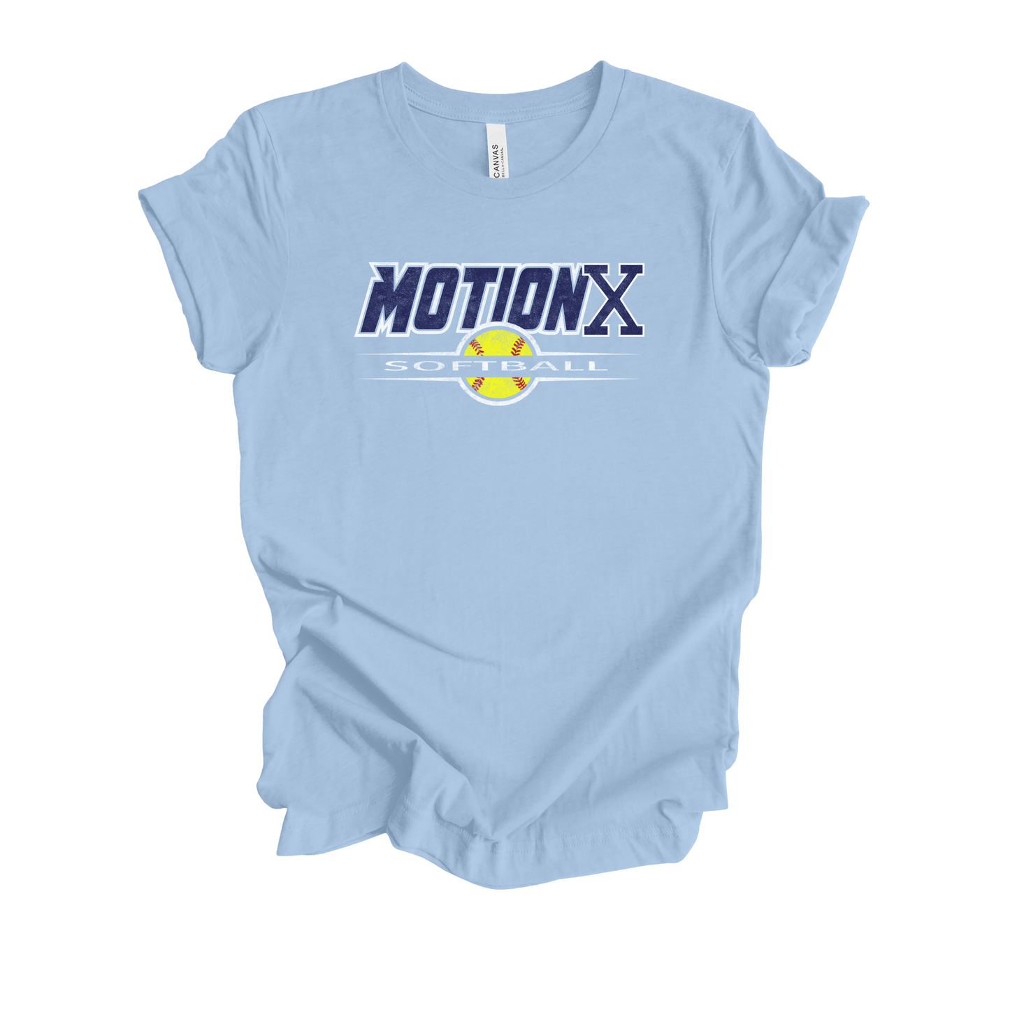 MOTION X NAVY SOFTBALL TEE